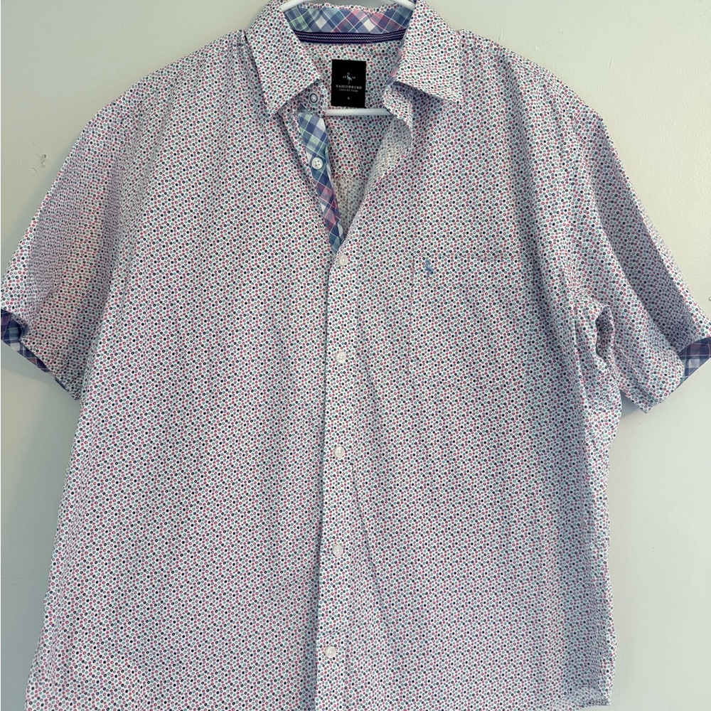 Tailorbyrd Red and Blue Patterned Casual Shirt
